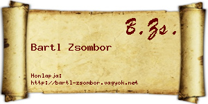 Bartl Zsombor névjegykártya
